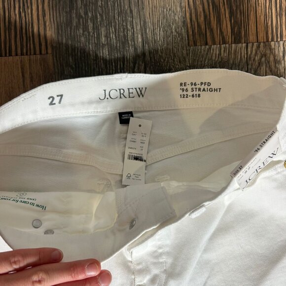 J. Crew Slim-Straight Jeans White Denim Women's Size 27 NWT CH681 - Picture 4 of 6